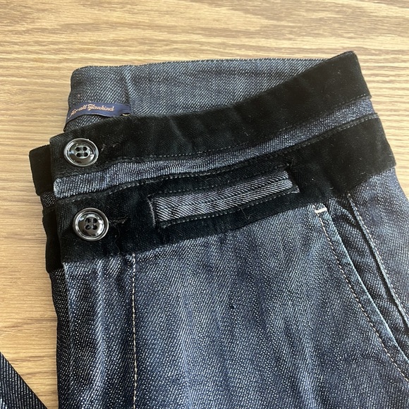 7 For All Mankind Wide Leg Bootcut Denim Trouser Jeans 27 Velvet Waist Accent - Picture 6 of 15